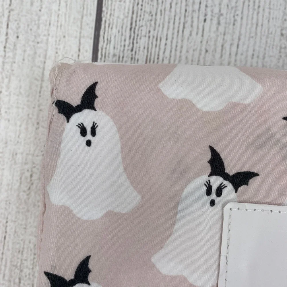London Kaye Sheet Set Full Ghost Pink Halloween Spooky Bat Bow 4pc Microfiber